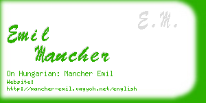 emil mancher business card